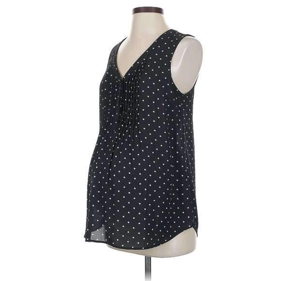 A Pea in the Pod - Black Polka Dot Sleeveless Top - Size L - New - Picture 1 of 7